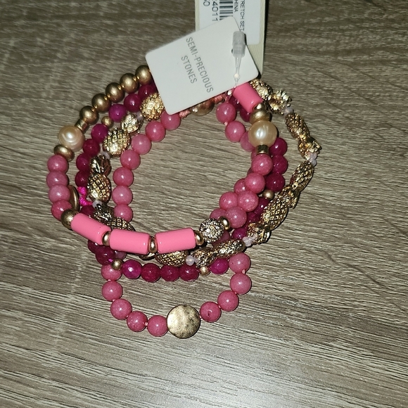 Tommy Bahama Coral and Gold Bracelet Set - Picture 2 of 5